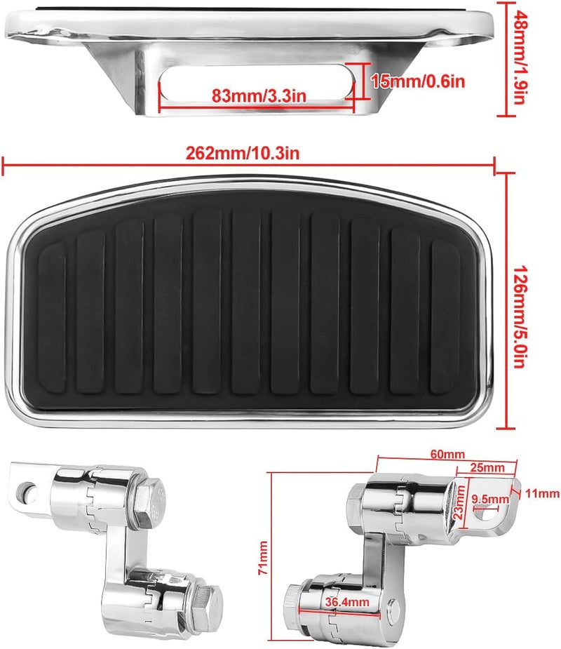FIASRAC Driver Floorboards Front Floorboard Foot Peg Pedals Compatible with Harley Sportster1200 883 Wide Glide Low Rider(Adjustable) (Stripe) - Image 4